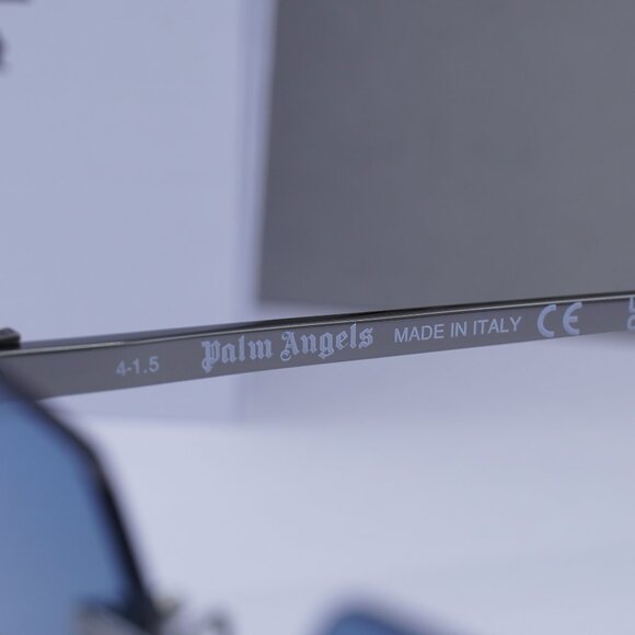 Palm Angels PERI10G QUARTZ 1007 Geometric Sunglasses - Gunmetal/Blue - Picture 7 of 11